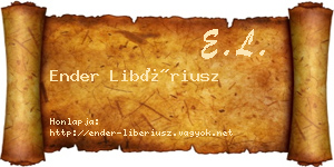 Ender Libériusz névjegykártya